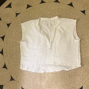 Aerie Textured White Blouse